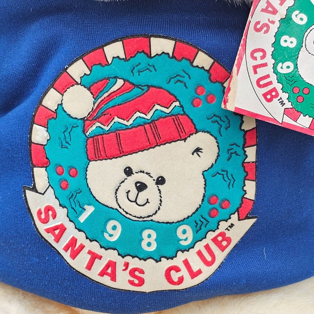 Christmas Bear Plush Stuffed Animal K-Mart 1989 Santas Club TAGS 18" VTG Dan Dee - Picture 11 of 12